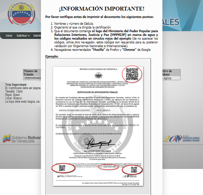 Ante el bloqueo de la página para obtener antecedentes penales, gestores venezolanos cobran hasta $USD350