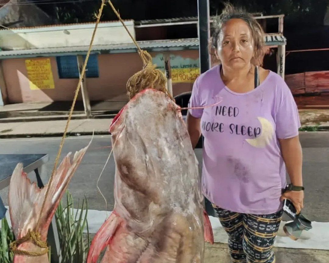 Lola la pescadora sorprende con la captura de un impresionante lau lau en el Orinoco (+FOTOS)