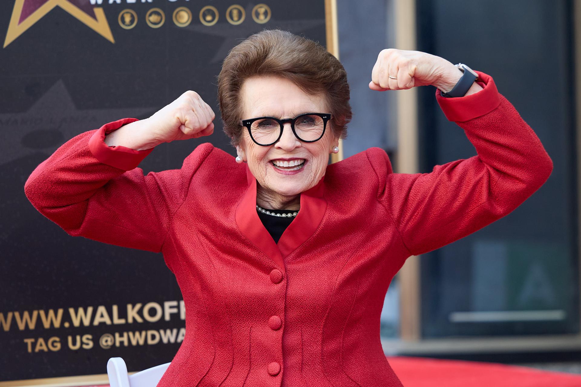La extenista Billie Jean King, primera mujer deportista con una estrella en Hollywood