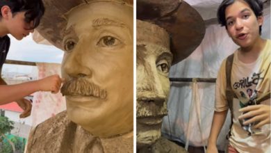 Josué Benjamín sorprende con una escultura gigante de José Gregorio Hernández y busca la opinión del público sobre su ubicación (+VIDEOS)