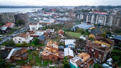 Un tornado provoca daños en 250 casas y deja ocho heridos en una ciudad del sur de Chile