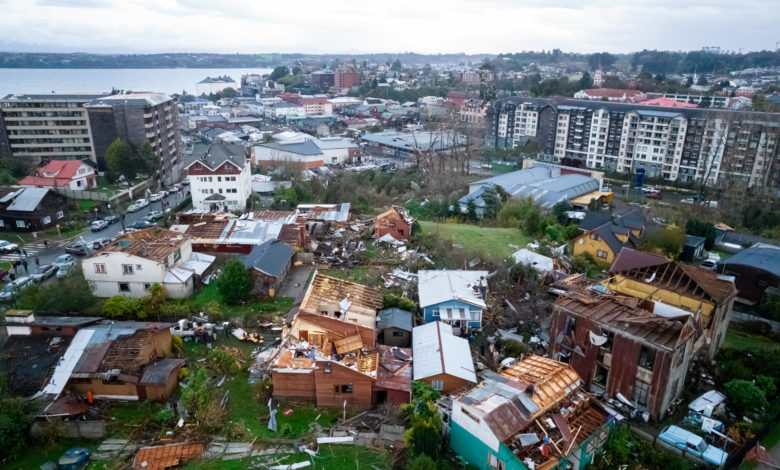 Un tornado provoca daños en 250 casas y deja ocho heridos en una ciudad del sur de Chile