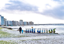 Nevada histórica cubre playas de la costa argentina por primera vez desde 2013
