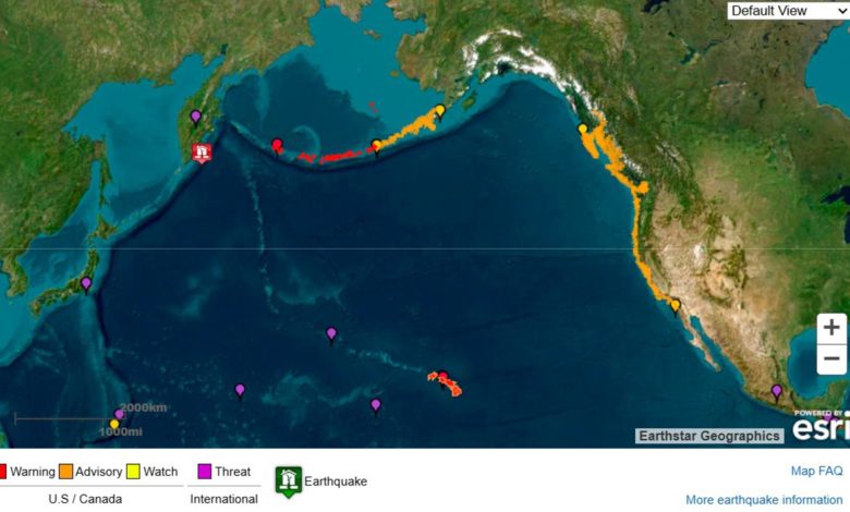 El tsunami alcanza la costa de California mientras se desactiva la alerta en Hawái