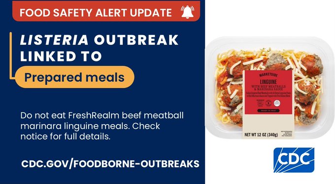 CDC alerta por brote de Listeria: 20 personas enfermas en 15 estados, con 19 hospitalizaciones y 4 fallecimientos