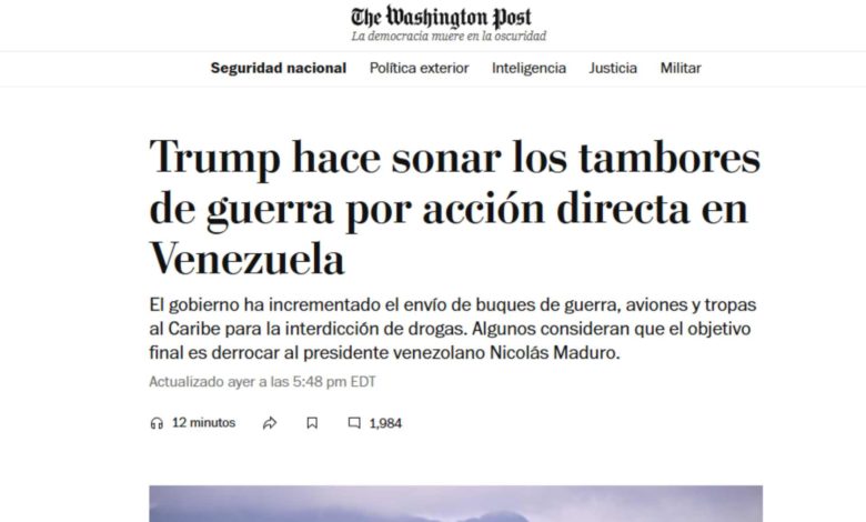 Washington Post revela presunto plan de EE. UU. para eliminar a Maduro y a narcotraficantes en el Caribe