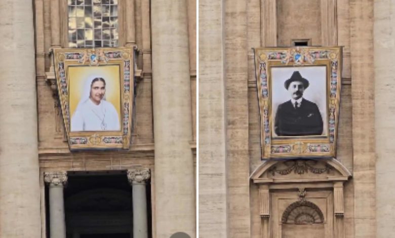 El Vaticano instala los tapices de José Gregorio Hernández y la Madre Carmen Rendiles para su canonización histórica