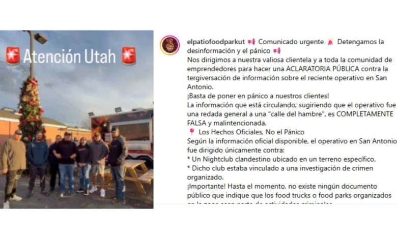 Food Parks de Utah aclaran confusión tras operativo en San Antonio y llaman a frenar la desinformación