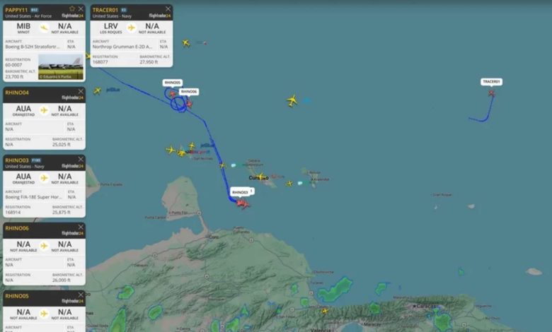 Aviones militares de EE.UU. sobrevolaron aguas cercanas a Venezuela, según una web de rastreo