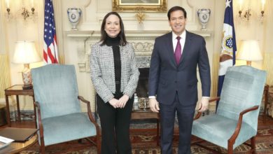 María Corina Machado reclama una transición sin concesiones tras encuentro con Marco Rubio en Washington