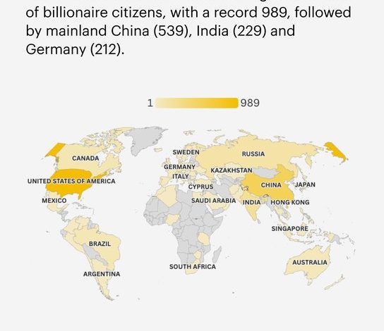 El mapa global de la riqueza ¿Dónde viven los multimillonarios del mundo?