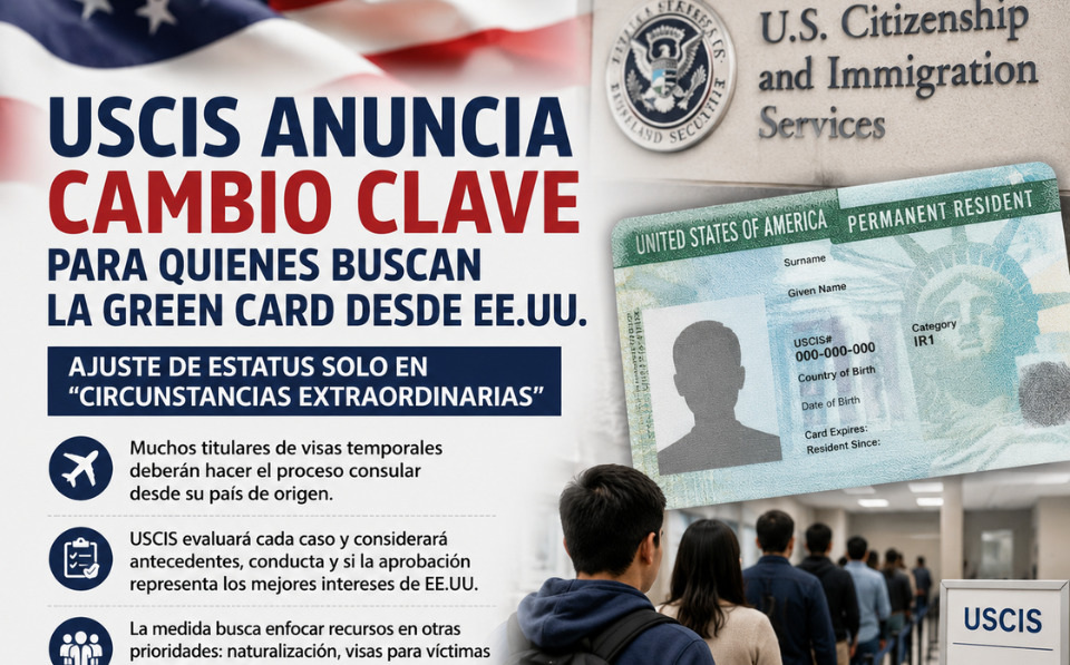 Lo que se sabe sobre el cambio del USCIS que limita el ajuste de estatus dentro de EE. UU.