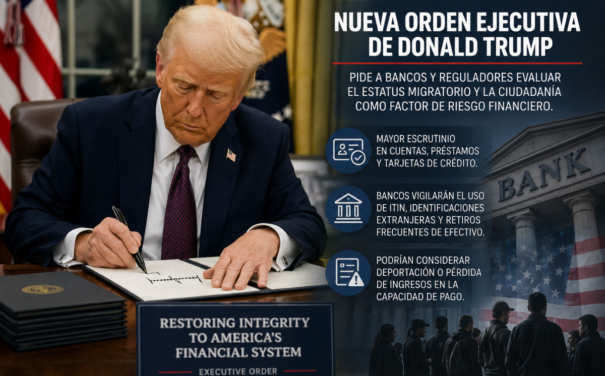 Nueva orden de Trump endurece vigilancia bancaria sobre inmigrantes en Estados Unidos