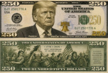 Debate en Estados Unidos por posible billete de 250 dólares con la imagen de Donald Trump
