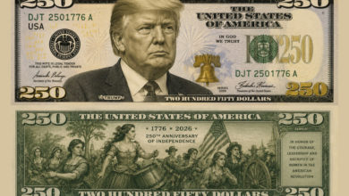 Debate en Estados Unidos por posible billete de 250 dólares con la imagen de Donald Trump