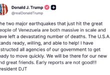 Estados Unidos ofrece ayuda a Venezuela tras devastadores terremotos y activa operativo humanitario