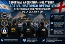 Semifinal Argentina-Inglaterra activa histórico operativo de seguridad con participación de la DEA, FBI y CIA