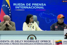 Periodistas cuestionan respuesta oficial durante rueda de prensa de Delcy Rodríguez a medios internacionales sobre los terremotos en Venezuela (+VIDEO)