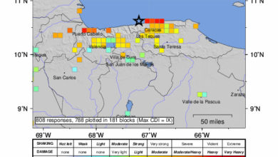 USGS corrige la ubicación del epicentro del terremoto de 7,5 en Venezuela y lo sitúa frente a la costa de La Guaira