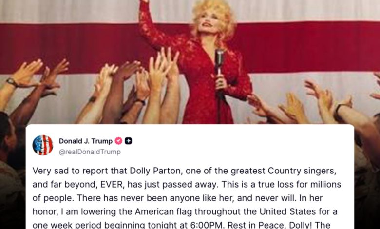 Estados Unidos baja sus banderas en homenaje a Dolly Parton tras su muerte a los 80 años
