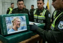 Ecuador decomisa 469 kilos de cocaína con el rostro de Haaland en la frontera con Colombia