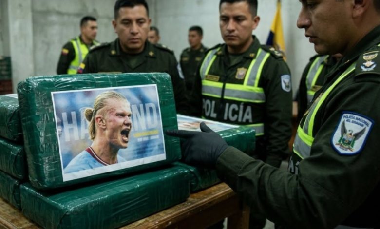 Ecuador decomisa 469 kilos de cocaína con el rostro de Haaland en la frontera con Colombia