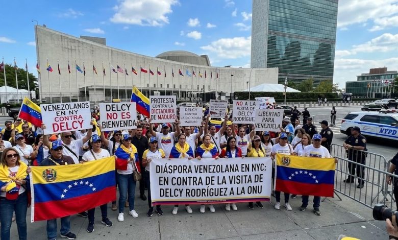 Venezolanos en Nueva York convocan protesta contra visita de Delcy Rodríguez
