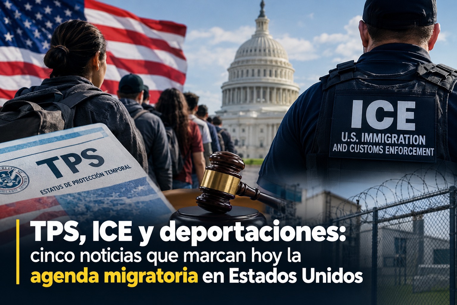TPS, ICE y deportaciones: Cinco noticias que marcan hoy la agenda migratoria en Estados Unidos