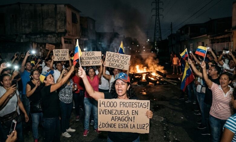 Venezuela acumula más de 4.000 protestas por apagones y enfrenta su peor racionamiento eléctrico desde 2007