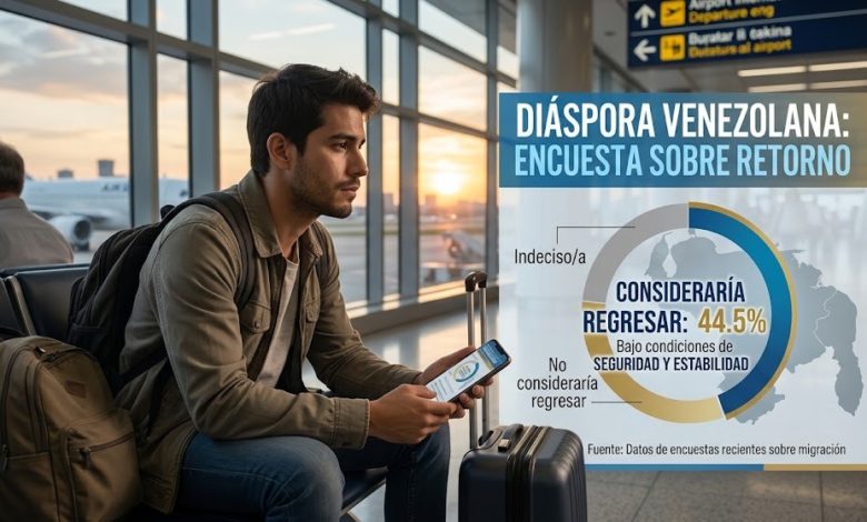 Diáspora venezolana: El 44,5% consideraría regresar si Venezuela ofrece seguridad y estabilidad
