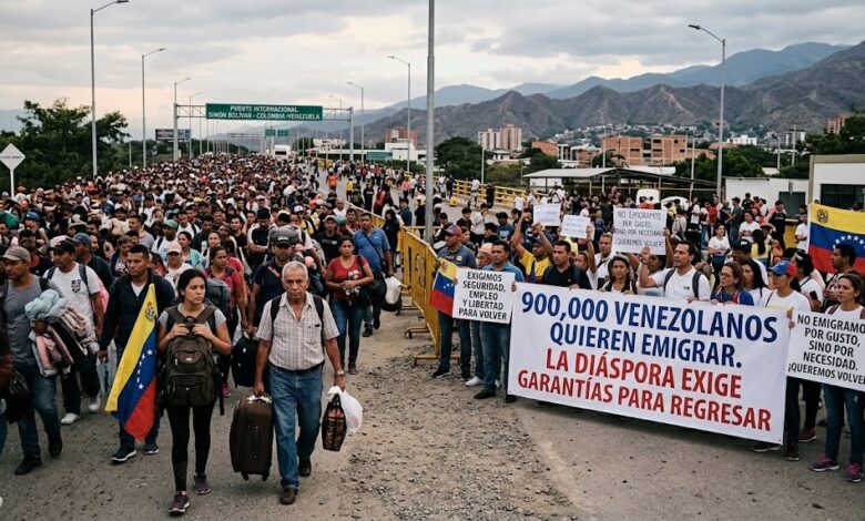 Casi 900.000 venezolanos quieren emigrar y la diáspora exige garantías para regresar