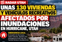 Inundaciones repentinas en Utah obligan a evacuar viviendas y dejan daños en más de 100 estructuras