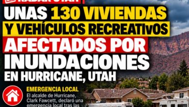 Inundaciones repentinas en Utah obligan a evacuar viviendas y dejan daños en más de 100 estructuras