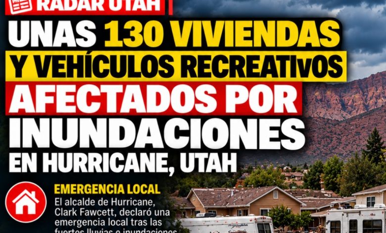 Inundaciones repentinas en Utah obligan a evacuar viviendas y dejan daños en más de 100 estructuras