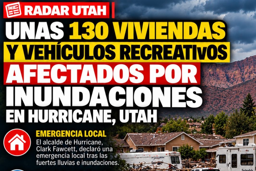 Inundaciones repentinas en Utah obligan a evacuar viviendas y dejan daños en más de 100 estructuras